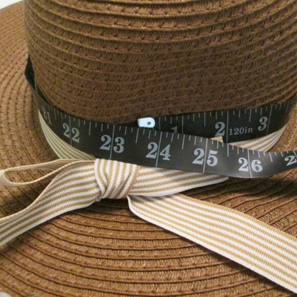 MARCUS ADLER Ribbon Tie Sun Hat-Brown-One Size-NWT - Picture 7 of 10